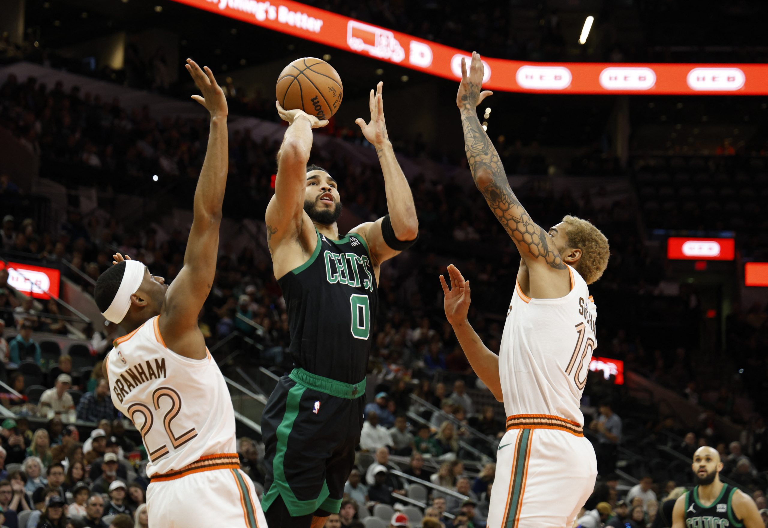 NBA best Celtics rout Wemby s Spurs for sixth win in a row