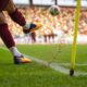 Player,kicks,the,ball,from,the,corner,during,the,soccer